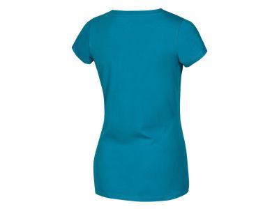 OCÚN Raglan T Damen-T-Shirt, blaues Emaille-Mandala