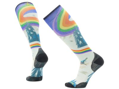 Smartwool Ski Zero Cushion Rainbow Trails Print OTC-Socken, Lagunenblau