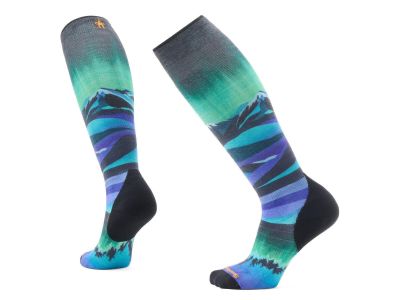 Genunchi pentru femei Smartwool Targeted Cushion Print Compression Print OTC, negru/albastru