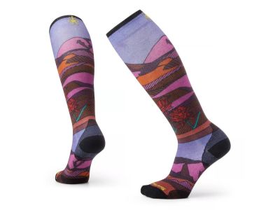 Smartwool Ski Zero Cushion Floral Field Print OTC women&amp;#39;s knee socks, Picante