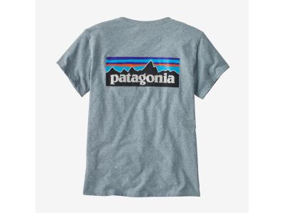 Damska koszulka t-shirt Patagonia P-6 Logo Responsibili-Tee, w kolorze niebieskim termoaktywnym