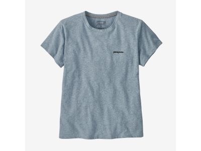 Damska koszulka t-shirt Patagonia P-6 Logo Responsibili-Tee, w kolorze niebieskim termoaktywnym