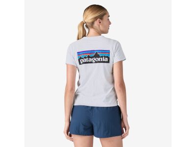 Damska koszulka t-shirt Patagonia P-6 Logo Responsibili-Tee, w kolorze niebieskim termoaktywnym