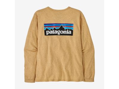 Patagonia Long-Sleeved P-6 Logo Responsibili-Tee women&amp;#39;s t-shirt, beeswax tan