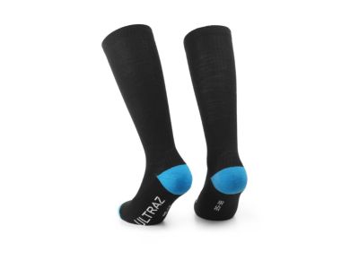 ASSOS Ultraz Winter FUGU Socken, schwarze Serie