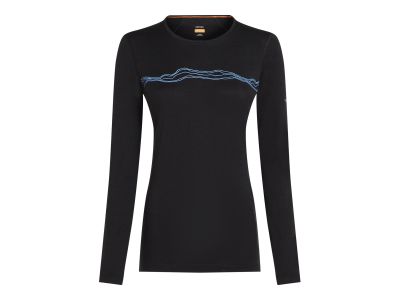 Damska koszulka T-shirt icebreaker Merino 200 Oasis Mountain Pulse w kolorze czarnym