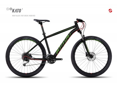 GHOST KATO 3 27,5" čierna/zelená/červená, horský bicykel model 2017