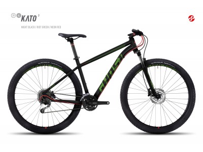 GHOST KATO 3 29&quot; negru/verde/rosu, mountain bike model 2017