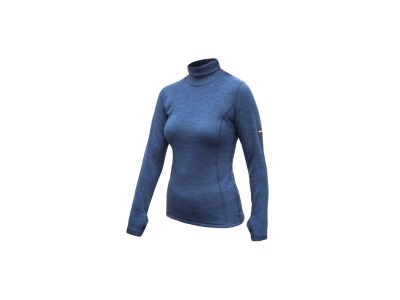 Sensor MERINO BOLD Roll Neck Damen T-Shirt, cooles Blau