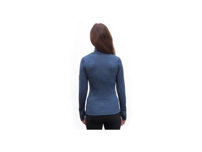 Tricou damă Sensor MERINO BOLD Roll Neck, albastru rece