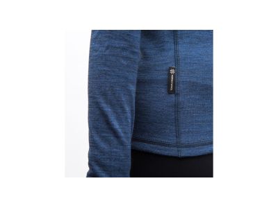 Tricou damă Sensor MERINO BOLD Roll Neck, albastru rece