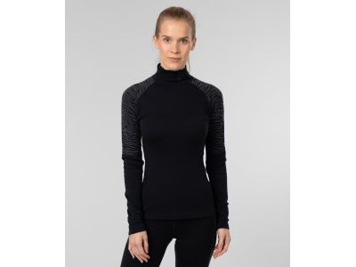 Tricou Johaug Elevate Wool Half Zip, negru adevărat