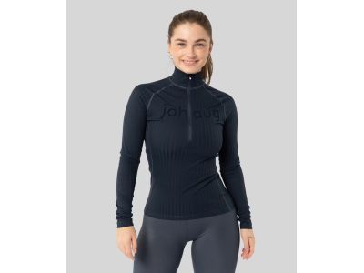 Tricou damă Johaug Rib Tech Half Zip, gri/albastru