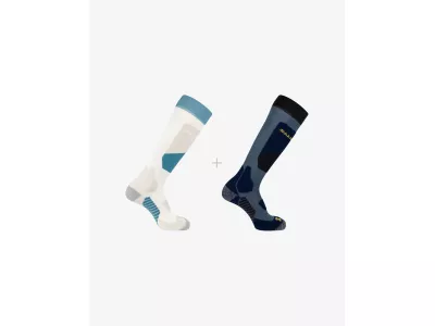 Salomon S/Access knee socks, 2 pairs, copen/blue/egret