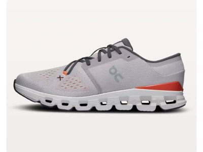 On Cloud X 4 shoes, silver/flame