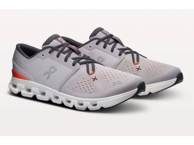 On Cloud X 4 shoes, silver/flame