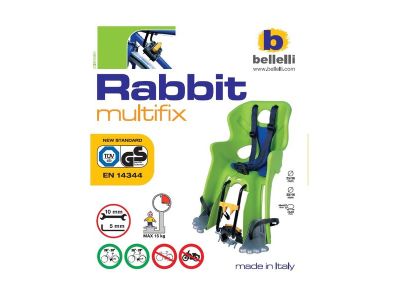 Bellelli RABBIT Fix dětská sedačka, přední, zelená