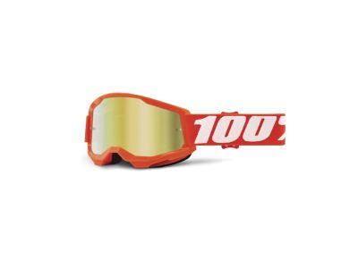 100% STRATA 2 gyermek szemüveg, narancssárga/tükörarany lencsével