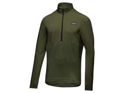 GOREWEAR TrailKPR Hybrid félcipzáras pulóver, zöld