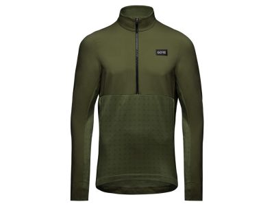 GOREWEAR TrailKPR Hybrid félcipzáras pulóver, zöld