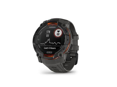 Garmin Instinct 3 zegarek sportowy, 50 mm, Solar, pasek silikonowy w kolorze czarnym/antracytowym
