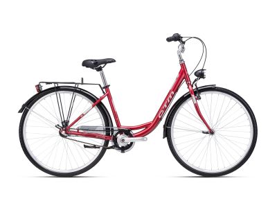 Bicicleta dama CTM RITA 1.0 28, mat. perla roșu închis/argintiu
