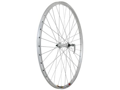 DEMA Cross 28&amp;quot; přední kolo, QR, ráfkové, stříbrná