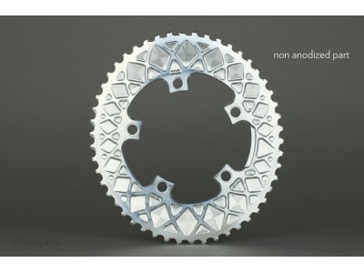 absoluteBLACK OVAL Road 2X chainring, 52T, silver