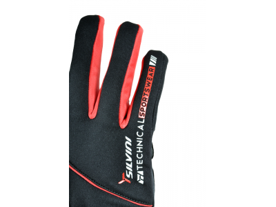 Damskie rękawiczki zimowe SILVINI Ortles, czarno-czerwone