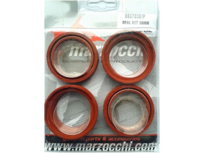 Marzocchi gasket set NOK 38mm, 2 oil. 2 dusts, red