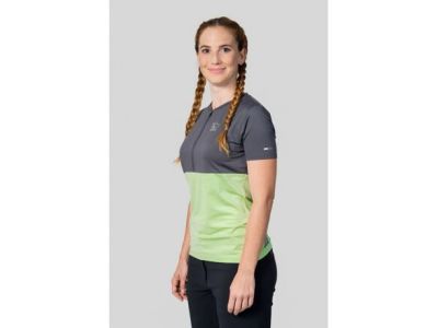 Koszulka damska Hannah Berry, asfalt/rajska zieleń mel