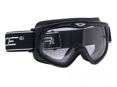 FORCE downhill goggles black, clear glass