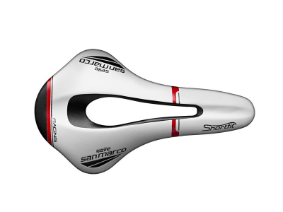 Selle San Marco Shortfit Open-Fit Racing saddle black/white/red
