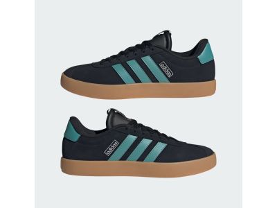 adidas VL Court 3.0 shoes, core black/powder teal/silver metallic