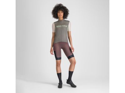 Tricou Sportful SUPERGIARA LOGO pentru femei, gri închis/roz