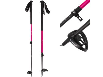 CAMP Ski Drop dámske palice, 85 - 125 cm, ružová/čierna