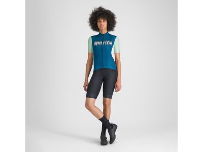 Sportful SUPERGIARA LOGO női mez, kékeszöld/zuzmózöld