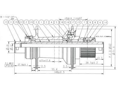 Novatec D902SB-CL-B12-A4A-MS hátsó agy, CenterLock, 32 lyukas, 12x148 mm, Shimano MicroSpline, OEM