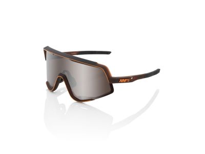 100 % GLENDALE-Brille, matt durchscheinend braun verblasst/HiPER Silberspiegel
