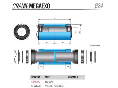 Suport FSA MTB MegaExo PF92 Ceramic