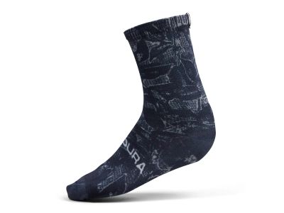 Endura Grid Floral LTD mintás zokni, fekete