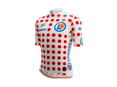 Tricou Santini TDF FAN Best Climber, alb/roșu