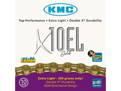 KMC Řetěz X 10 EL Ti-N Gold 110 článků, extra lehký
