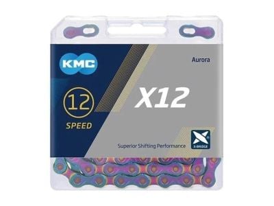 KMC X12 řetěz, 12-rychl., 126 článků, aurora blue