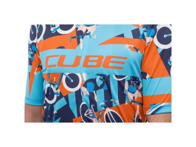 CUBE Blackline CMPT dres, modrá/oranžová