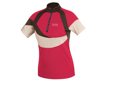 Damska koszulka rowerowa GOREWEAR Freeride Lady Jersey w kolorze bright redm/jasnobeżowym
