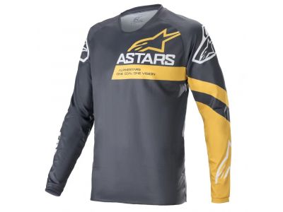 Koszulka rowerowa Alpinestars Racer V3, antracytowo-żółta siarka