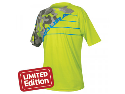 Męska koszulka rowerowa Endura SingleTrack Print T w kolorze limonkowo-zielonym