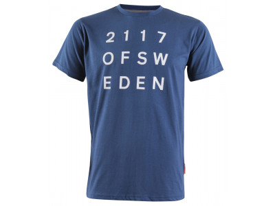 2117 of Sweden APELVIKEN 785907700 pánske bavlnené tričko s kr. rukávom nám.modrá