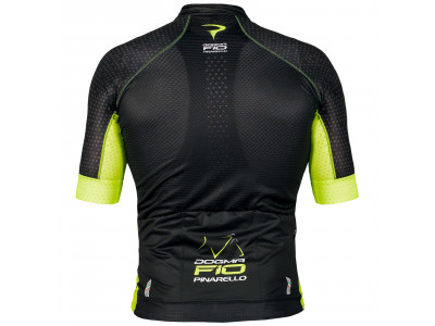 Tricou de ciclism Pinarello F10 negru galben fluo